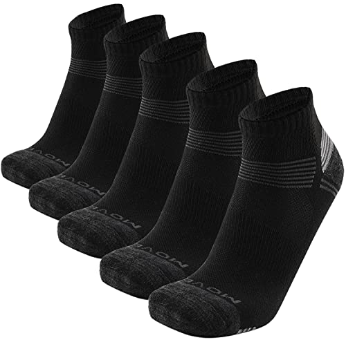 Suwangi 5 Paar Sportsocken Herren Sneaker Socken Gepolsterte Laufsocken Atmungsaktiv Kurze Socken Winter Warme Thermosocken Antirutsch von Suwangi
