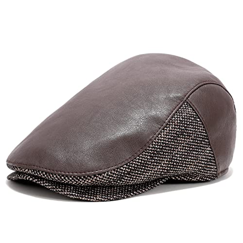 Suwangi Herren Baskenmütze Barett Flat Cap Schiebermütze Newsboy Gatsby Barett Cap Entenschnabel Driving Cabbie Jagd Kappen von Suwangi