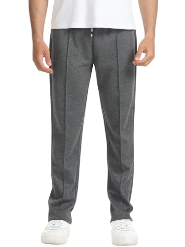 Suwangi Herren Jogginghose Lange Sweathose Gerades Bein SporthoseTrainingshose Pleated Lässige Hose Winter mit Taschen von Suwangi