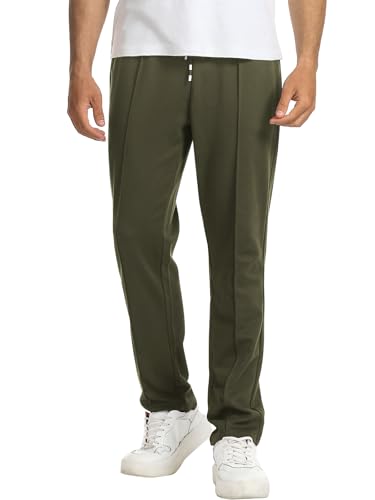 Suwangi Herren Jogginghose Lange Sweathose Gerades Bein SporthoseTrainingshose Pleated Lässige Hose Winter mit Taschen von Suwangi