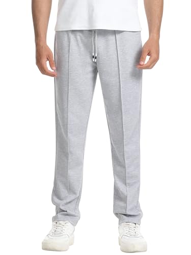Suwangi Herren Jogginghose Lange Sweathose Gerades Bein SporthoseTrainingshose Pleated Lässige Hose Winter mit Taschen von Suwangi