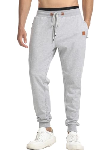 Suwangi Herren Jogginghose Sporthose Jogger Fitnessstudio Laufen Trainingshose Konisch Zulaufend mit Reißverschlusstaschen von Suwangi