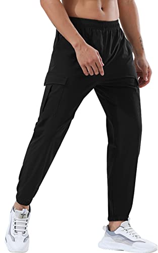 Suwangi Herren Jogginghose Sporthose Lange Trainingshose Cargohose Slim Fit Hose mit Mehrere Taschen von Suwangi