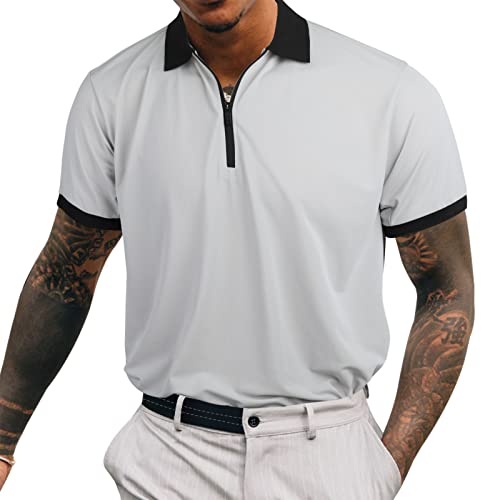 Suwangi Herren Poloshirt Kurzarm Golf Poloshirt Schnelltrocknend Sommer Outdoor Poloshirt Atmungsaktiv Freizeit Sport Polo Tennis Tshirts von Suwangi