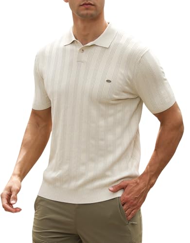 Suwangi Herren Poloshirt Kurzarm Strukturiert Gestrickt Polohemd Sommer Atmungsaktives Casual Polo Shirt Suwangi Herren Poloshirt Kurzarm Strukturiert Gestrickt Polohemd Sommer Atmungsaktives Casual Polo Shirt von Suwangi