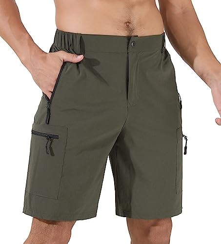 Suwangi Herren Shorts Cargo Shorts Outdoor Bermuda Kurz Hose Wanderhose Atmungsaktiv Trekkinghose Multi Taschen von Suwangi
