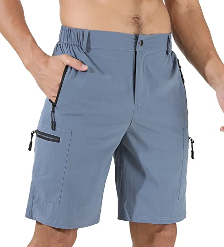 Suwangi Herren Shorts Cargo Shorts Outdoor Bermuda Kurz Hose Wanderhose Atmungsaktiv Trekkinghose Multi Taschen von Suwangi