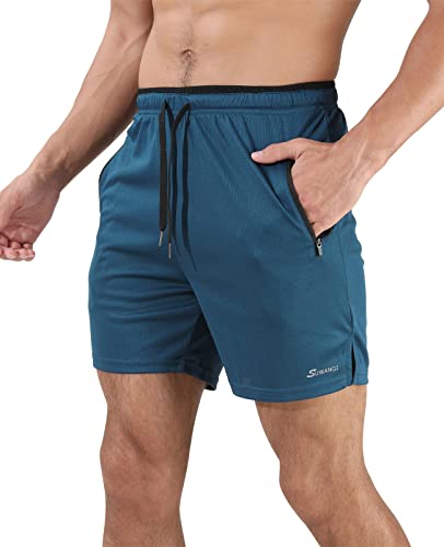 Suwangi Herren Sport Shorts Kurze Hose Schnell Trocknend Sporthose Trainingsshorts Leicht mit Reißverschlusstasche von Suwangi