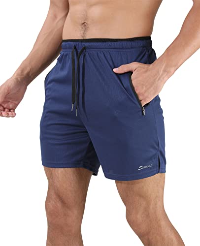 Suwangi Herren Sport Shorts Kurze Hose Schnell Trocknend Sporthose Trainingsshorts Leicht mit Reißverschlusstasche von Suwangi