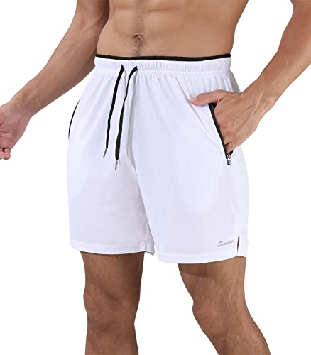 Suwangi Herren Sport Shorts Kurze Hose Schnell Trocknend Sporthose Trainingsshorts Leicht mit Reißverschlusstasche von Suwangi