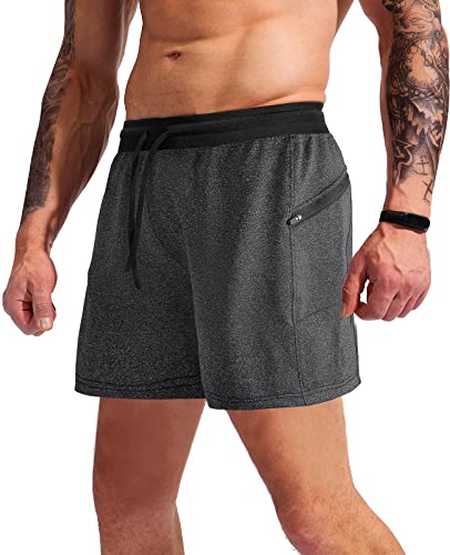 Suwangi Herren Sporthose Kurz Hose Laufshorts Jogging Hose Trainingsshorts mit Reißverschlusstasche von Suwangi