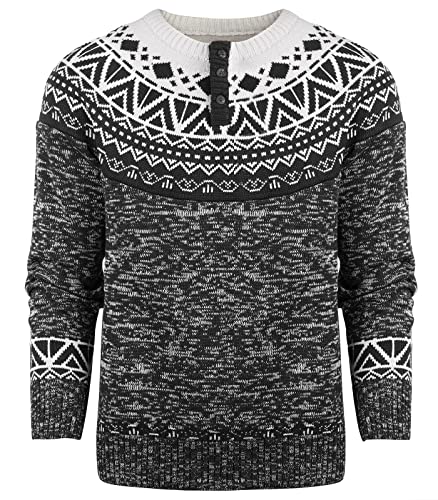 Suwangi Herren Strickpullover Weihnachten Pullover Langarm Winterpullover Sweater Freizeit Pullover mit Crewneck Weihnachten Muster Slim Fit von Suwangi