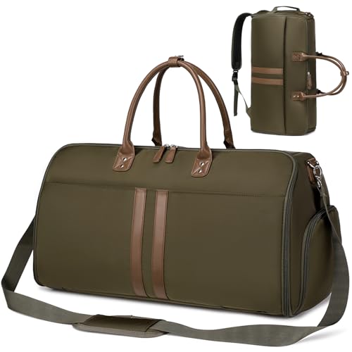 Suweir Kleidersack Reisetasche Anzugtasche Garment Duffle Bag mit Schuhfach Nassfach 3 in 1 Hängenden Faltbaren Koffer Anzug Reisetaschen Travel Bag für Männer, Frauen, Reisen, Business (Grün) von Suweir