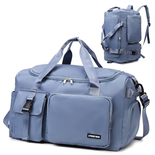 Suweir Sporttasche Damen Herren 42L Reisetasche mit Schuhfach Nassfach Wasserdicht Trainingstasche Travel Duffle Bag mit Rucksack Weekender Schwimmtasche Fitnesstasche für Reisen, Fitness, Sport von Suweir