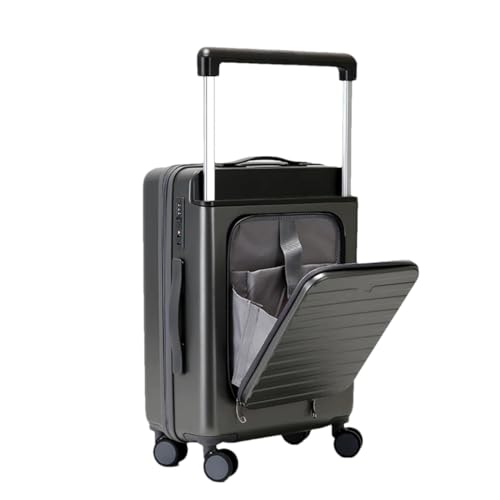 Breiter Trolley-Koffer Herren Business Reißverschluss Aluminiumrahmen Handgepäck Damen Zahlenschloss Koffer, Reißverschluss 1, 51 cm von Suwequest