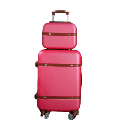 Hartschalen-Rollgepäck-Set für Damen, Retro, Trolleygepäck mit Kosmetiktasche, Vintage-Koffer, A Set3, 66 cm von Suwequest