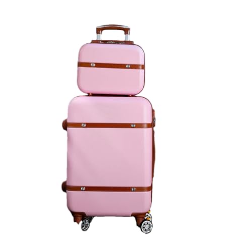 Hartschalen-Rollgepäck-Set für Damen, Retro, Trolleygepäck mit Kosmetiktasche, Vintage-Koffer, A Set4, 66 cm von Suwequest