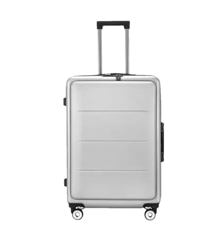 Kabinen-Reisekoffer auf Rädern Rollgepäck Herren Trolley Koffer Große Kapazität Handgepäck, H01 Silber, 61 cm (24 zoll) von Suwequest