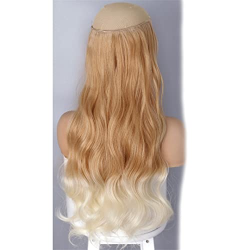 Keine Clips Natürliche Haarverlängerung Synthetisches Künstliches Langes Glattes Haarteil Blond Schwarz Mischfarbe Falsches Haarteil Für Frauen 27T6131 16inch-40cm von Suwequest