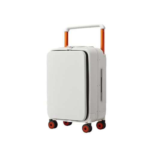 Koffer mit breitem Griff, für Herren, Handgepäck, Damen, Reisetrolley, Kabine, PC, Aluminiumrahmen, Handgepäckkoffer, Rauchweiß, 51 cm von Suwequest