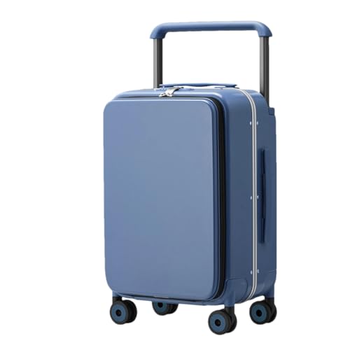 Koffer mit breitem Griff für Herren, Handgepäck, Damen, Reisetrolley, PC, Aluminiumrahmen, Handgepäckkoffer, Blau, 50,8 cm von Suwequest