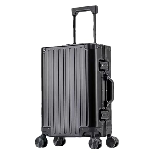 Modische Aluminium-Gepäckbox für Herren und Damen, Aluminium, Handgepäck, 50,8 cm, Boarding, Reisen, Metallkoffer, Schwarz , 61 cm (24 zoll) von Suwequest