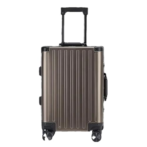 Modische Aluminium-Gepäckbox für Herren und Damen, Aluminium, Handgepäck, 50,8 cm, Boarding, Reisen, Metallkoffer, braun, 51 cm von Suwequest