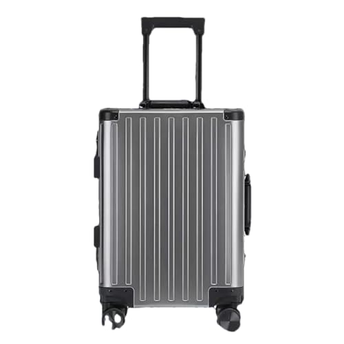 Modische Aluminium-Gepäckbox für Herren und Damen, Aluminium, Handgepäck, 50,8 cm, Boarding, Reisen, Metallkoffer, grau, 61 cm (24 zoll) von Suwequest