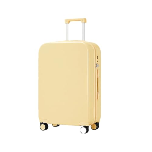 Reisegepäck Rollrad Hardside Damen Koffer Herren Trolley Koffer Große Kapazität Handgepäck, Lark Yellow, 66 cm von Suwequest