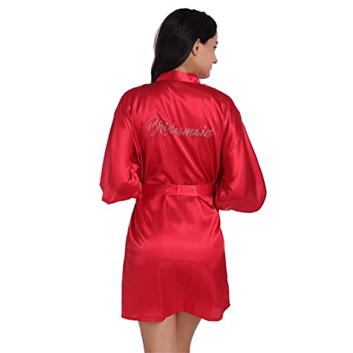 Sommer-Bademantel, kurz, Satin, Brautjungfern und Trauzeugin, Nachtwäsche, Hochzeitsbademantel, Rote Brautjungfer, 36 Sommer-Bademantel, kurz, Satin, Brautjungfern und Trauzeugin, Nachtwäsche, Hochzeitsbademantel, Rote Brautjungfer, 36 von Suwequest