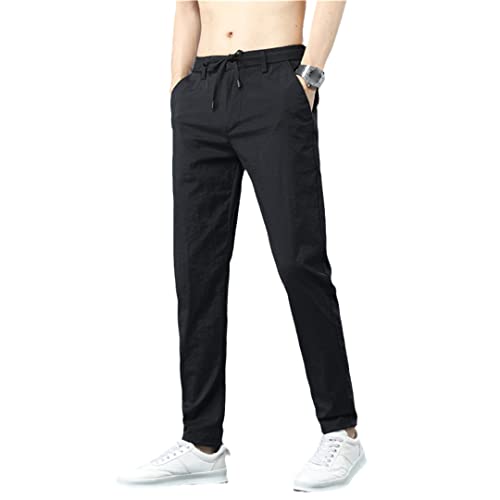 Summer Ice Silk Fabric Herren Dünne Freizeithose Stretch Slim Fit Schnelltrocknende Hose von Suwequest