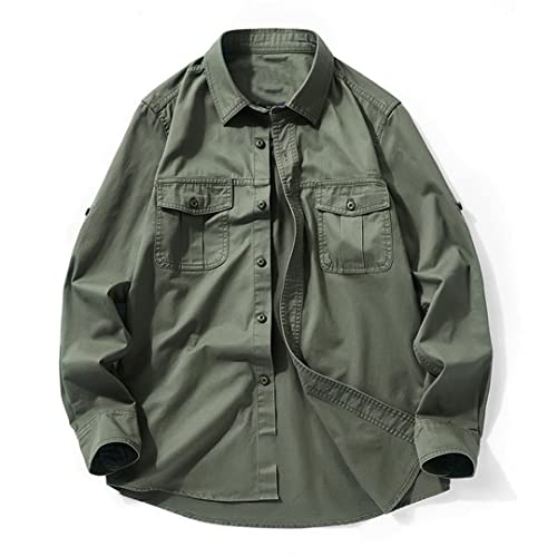 Suwequest Herren Frühling Outdoor Wandern Camping Langarm Baumwolle Shirts Herbst Taktische Hemden, 61a Army En8, XL von Suwequest