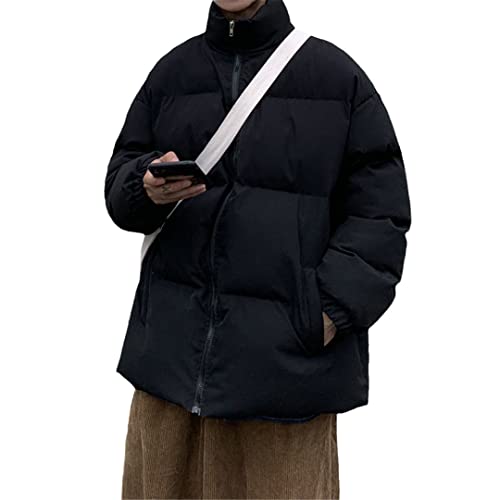 Suwequest Herren Mantel Winterjacke Herren Hip Hop Parkas Schwarz Übergroße Damen Jacken Black M von Suwequest