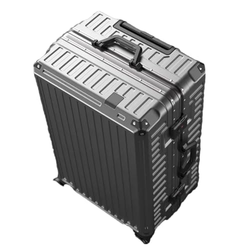Suwequest Koffer mit großem Fassungsvermögen, Aluminiumrahmen, Universalrad, für Herren und Damen, Passwort, Gepäck, Boarding Box, grau, 51 cm von Suwequest