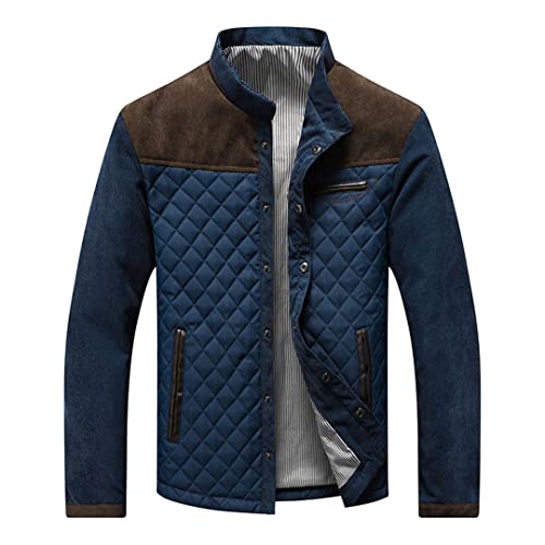 Suwequest Retro Bomber Freizeitjacke Männer Frühling Herbst Oberbekleidung Herren Jacken Für Männer Mäntel Plus Größe Coffee Blue XXXL von Suwequest