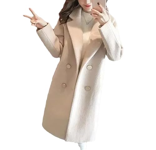 Suwequest Zweireihiger, verdickter Wollmantel für Damen, mittellang, Herbst, Winter, locker, gesteppter Wollmantel, Fwhite Quilted, S Suwequest Zweireihiger, verdickter Wollmantel für Damen, mittellang, Herbst, Winter, locker, gesteppter Wollmantel, Fwhite Quilted, S von Suwequest