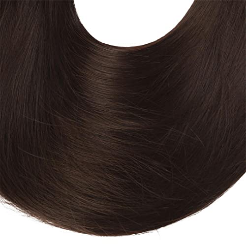 Synthetische Clip-In-Haarverlängerung Für Weißes Einteiliges 5-Clips-Frauen-Ombre 20" Blondes 3/4-Gefälschtes Natürliches Lockiges Haarteil Medium Brown 20inches von Suwequest