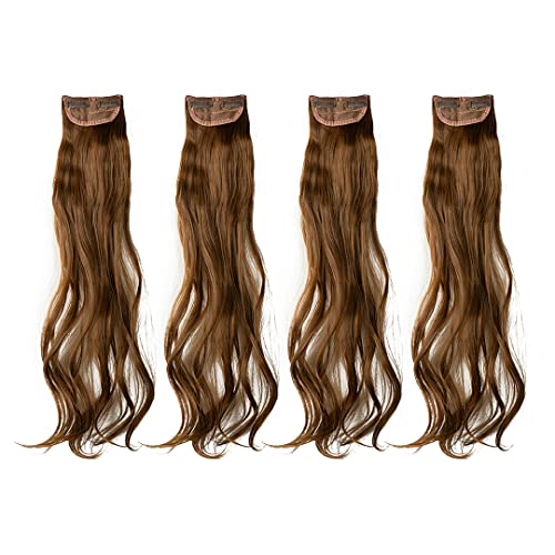 Synthetische Haarspange In Haarverlängerungsklemme 16"20" 24"Lange Gewellte Lockige 4-Teilige Natürliche Haarverlängerung Gefälschtes Haarteil Für Frauen Light Golden Brown 20inches von Suwequest