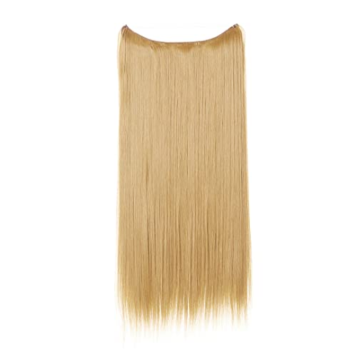 Synthetische Haarverlängerung Ohne Clip Naturhaarteil Ombre Fake False One Piece Straight Hairpiece Blonde Für Frauen Light Sandy Blonde 16inches von Suwequest