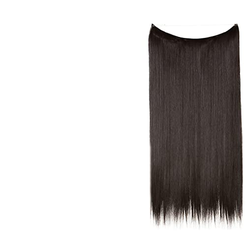 Synthetische Haarverlängerung Ohne Clip Naturhaarteil Ombre Fake False One Piece Straight Hairpiece Blonde Für Frauen black brown 16inches von Suwequest