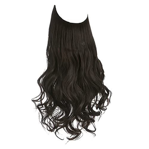 Synthetische Haarverlängerungen Kein Clip In Ombre Natürliches Falsches Künstliches Haarteil Für Frauen 14" 16" 18" 22" Black Brown 22inches#1 PC von Suwequest