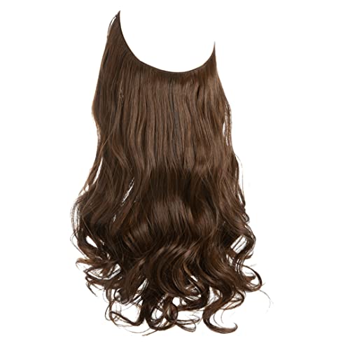 Synthetische Haarverlängerungen Kein Clip In Ombre Natürliches Falsches Künstliches Haarteil Für Frauen 14" 16" 18" 22" Ginger Brown 18inches#1 PC von Suwequest