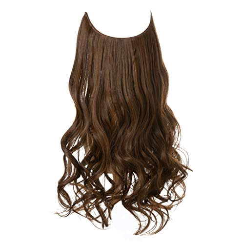 Synthetische Haarverlängerungen Kein Clip In Ombre Natürliches Falsches Künstliches Haarteil Für Frauen 14" 16" 18" 22" Light Brown 14inches#1 PC von Suwequest