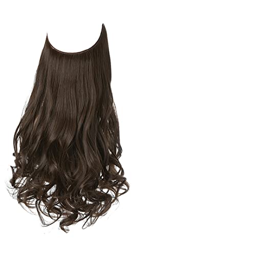 Synthetische Haarverlängerungen Keine Clips Gefälschtes Ombre Rosa Blond Braun Schwarz Natürliches Gewelltes Falsches Haarteil Für Frauen 8B 22inches#1 PC von Suwequest