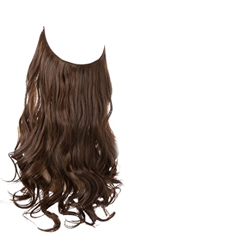 Synthetische Haarverlängerungen Keine Clips Gefälschtes Ombre Rosa Blond Braun Schwarz Natürliches Gewelltes Falsches Haarteil Für Frauen Ginger Brown 18inches#1 PC von Suwequest