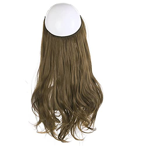 Synthetische Haarverlängerungen Keine Clips Gefälschtes Ombre Rosa Blond Braun Schwarz Natürliches Gewelltes Falsches Haarteil Für Frauen Medium Ash Brown 18inches#1 PC von Suwequest