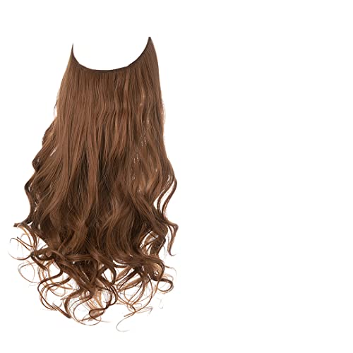 Synthetische Haarverlängerungen Ohne Clips, Künstliches Haar, Ombre, Rosa, Blond, Braun, Schwarz, Natürliches, Welliges, Lockiges, Falsches Haarteil Für Frauen Light Golden Brown 16inches#1 PC von Suwequest