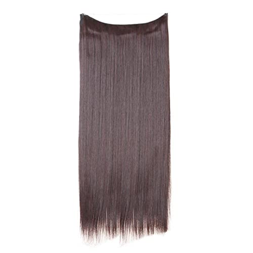 Synthetische No Clip Haarverlängerung Ombre Künstliche Natürliche Gefälschte Falsche Lange Kurze Gerade Haarteil Blonde Für Frauen Dark Chocolate 18inches von Suwequest