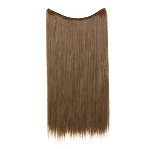 Synthetische No Clip Haarverlängerung Ombre Künstliche Natürliche Gefälschte Falsche Lange Kurze Gerade Haarteil Blonde Für Frauen Medium ash brown 18inches von Suwequest