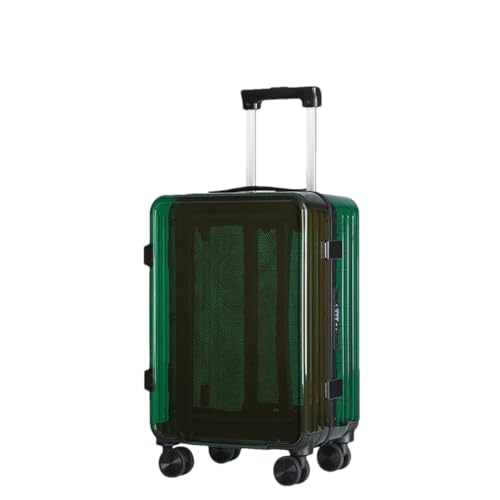 Trolley-Koffer mit Aluminiumrahmen, für Damen, Business-Gepäck, Studenten, Passwortbox, Unisex, modisch, helle Farben, Transparent En8, 51 cm von Suwequest